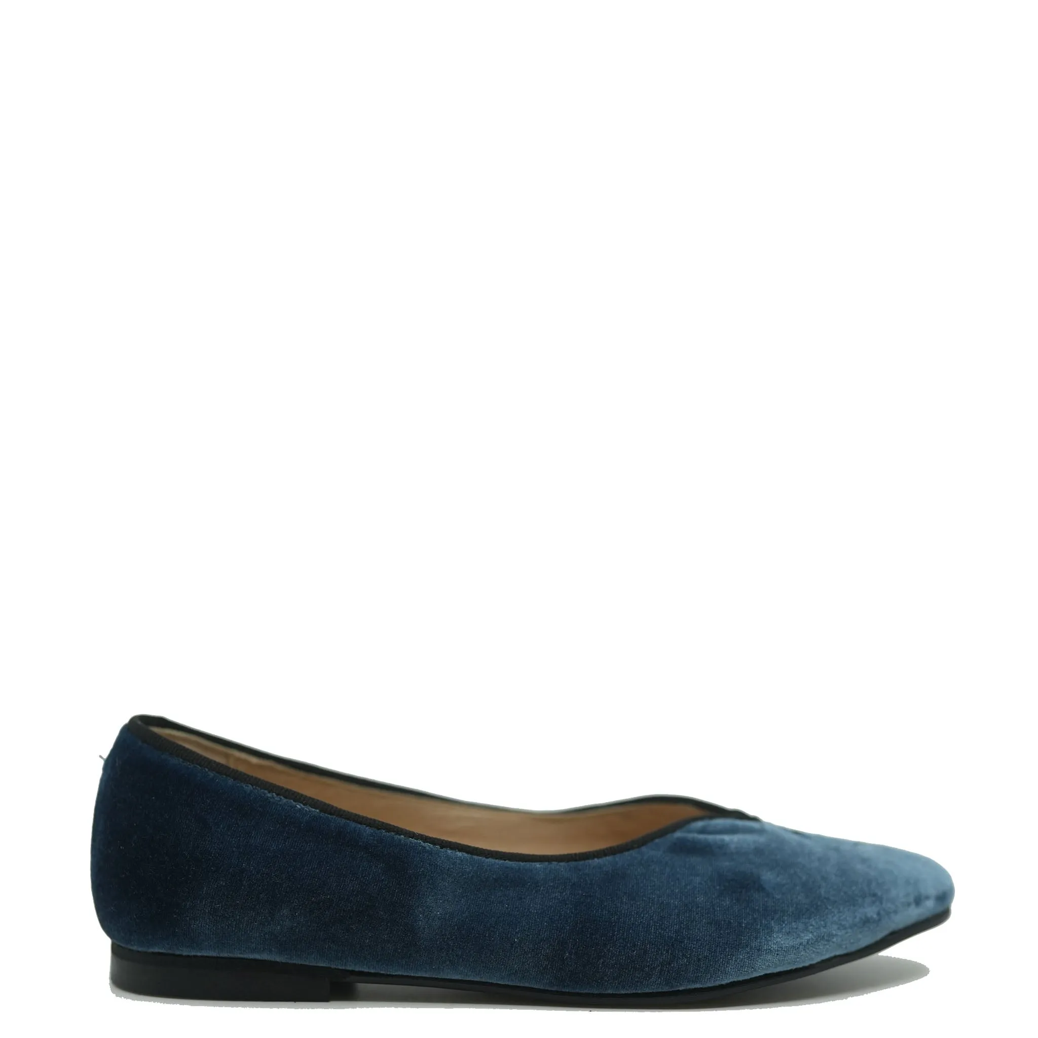 Sonatina Black Patent and Navy Velvet V Flat