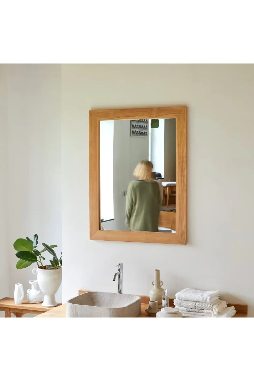 Teak Framed Vanity Mirror | Tikamoon Tona