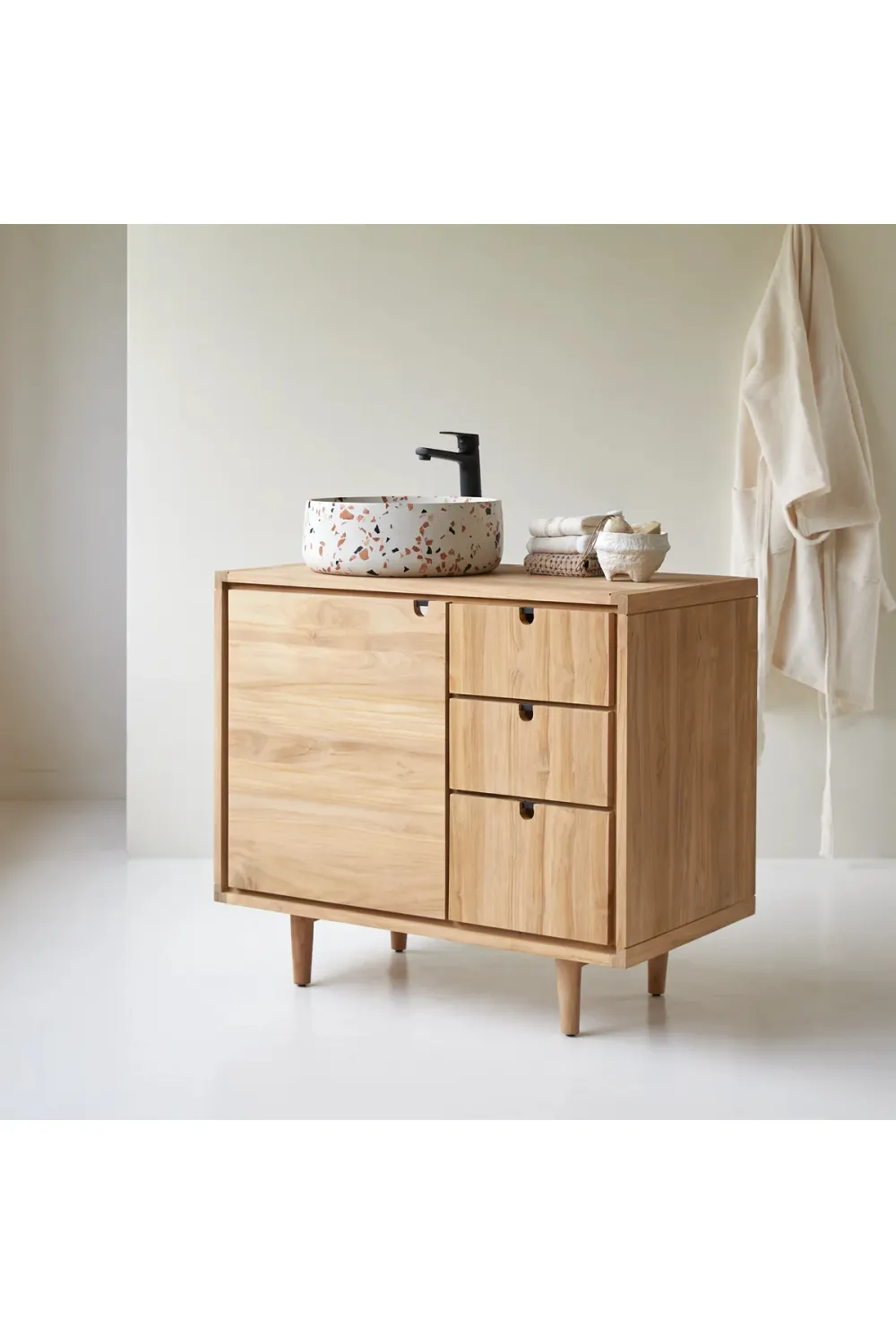 Teak Modern Minimalist Vanity Unit | Tikamoon Jonak