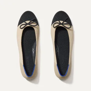 The Ballet Flat - Cream Captoe