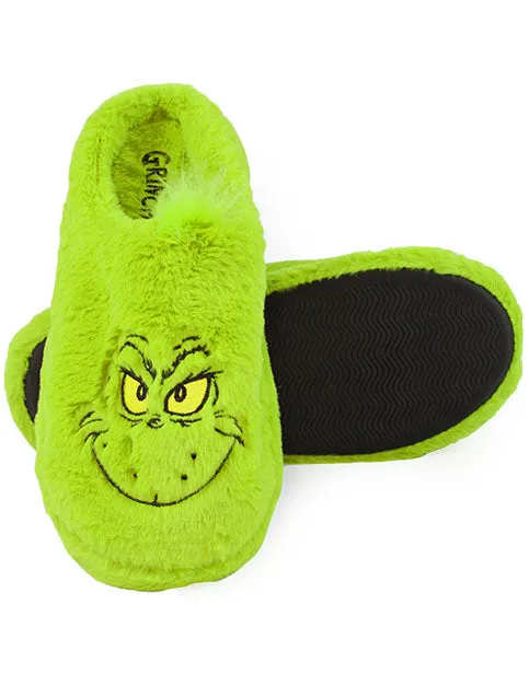 The Grinch Slippers - Christmas Movie Gift Adults Men Women Faux Fur House Shoes