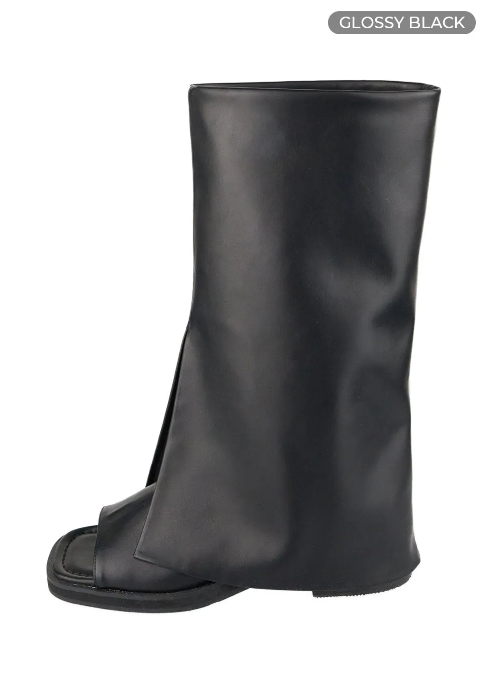 Velvet Open Toe Knee High Boots CU425