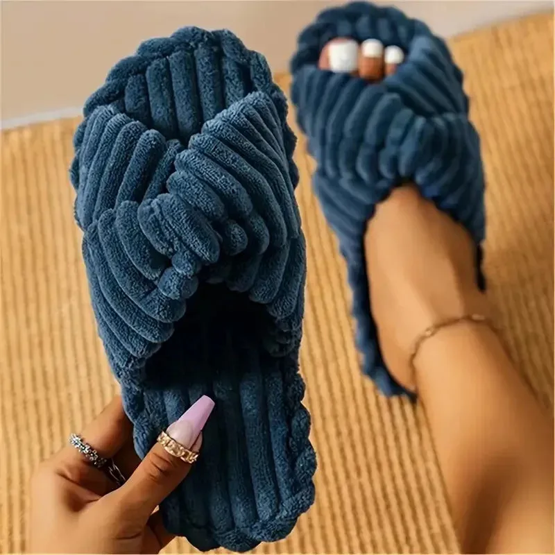 Women's Criss Cross Corduroy Slippers